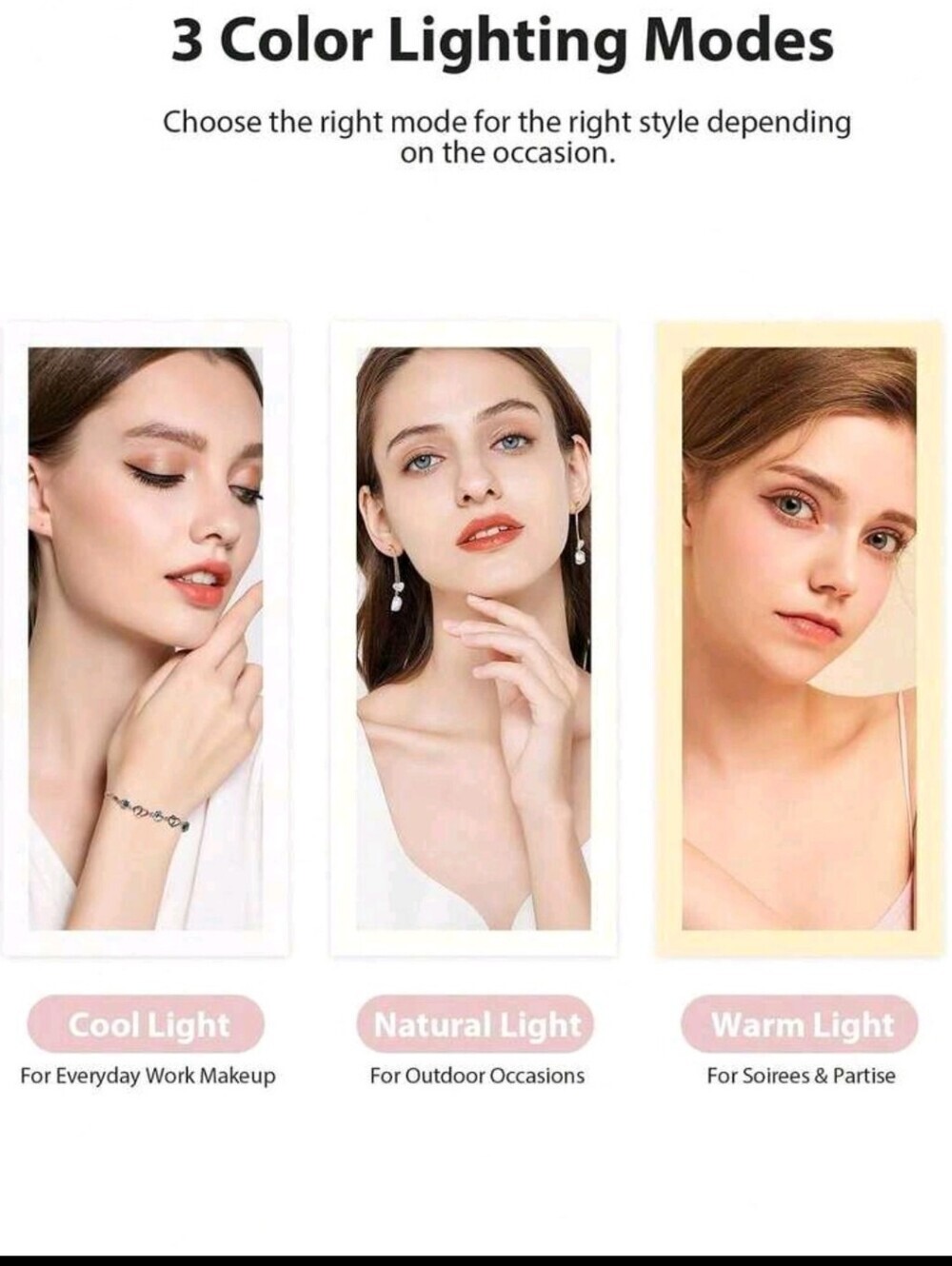 Compact LED Lighted Makeup Mirror - Pink - Picture 8 of 11